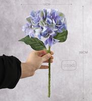 Hydrangea artificielle française imprimée en 3D, branche unique, tête de fleur de 16 cm, 28 fleurs, hydrangea en soie pour la décoration de table, d'événements et de fêtes