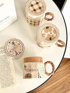 Taza de Cerámica Creativa, Taza Moderna con Tapa, Diseño Retro, Taza de Agua de Alta Gama, Venta al por Mayor - Product Image 6