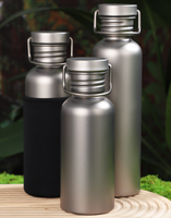 Bouteille d'eau en titane pur, légère, étanche et durable pour les aventures en plein air, les voyages, la randonnée, le camping et les sports