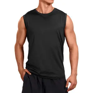 Kolsuz egzersiz atletik spor salonu 100 Polyester toptan T shirt erkekler için şık T shirt toplu düz
