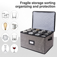 Boîte de rangement carrée pliable en tissu classique à 12 compartiments pour outils