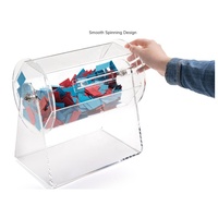 Tambour de loterie rotatif transparent en acrylique OEM personnalisé boîte de tirage de billets de loterie boîte de loterie en plastique avec serrures