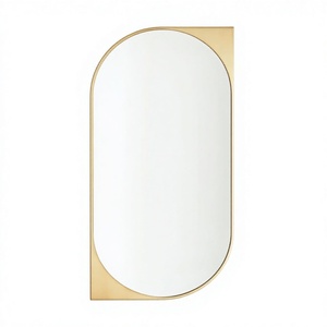 Modern Oval Framed Wall <b>Mirror</b> <b>Gold</b> Brass Finish Decorative Glass Surface for Home Hotel Decoration - Product Image 2