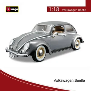 Bburago 1:18 High-end Volkswagen Beetle Alloy Simulation Car Model Die Cast Vehicles Model Toys For Gift Collectible Hobbies