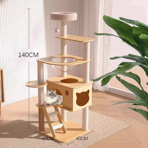Fabricante Atacado <span class=keywords><strong>Pet</strong></span> Produto Madeira Grande Escada Projeto Condo <span class=keywords><strong>Cat</strong></span> Tree Tower - Product Image 6