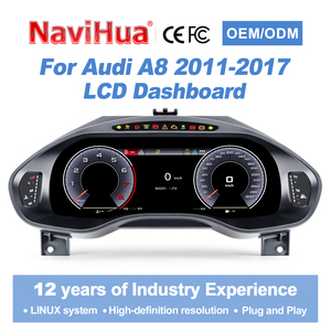 ชุดอัพเกรดหน้าจอแสดงผลดิจิตอลในรถยนต์ Navihua พร้อมระบบ Carplay จอ LCD แผงหน้าปัดเสมือนจริง เครื่องเล่นมัลติมีเดียสำหรับรถยนต์ Audi A8 ปี 2011-2017 - Product Image 1