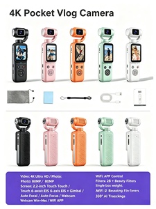 Caméra de poche 4K 80MP avec stabilisation électronique (EIS), caméra portable avec cardan, suivi de visage IA, <span class=keywords><strong>webcam</strong></span> Wi-Fi, caméra vidéo pour vlog, OEM ODM - Product Image 6