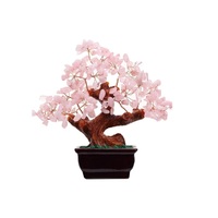Arbre à Monnaie en Résine avec Pierres Précieuses et Cristaux Faits à la Main, Plante en Pot Bonsaï Feng Shui Zhaocai pour la Maison, le Bureau, Décoration de Richesse, Cadeau