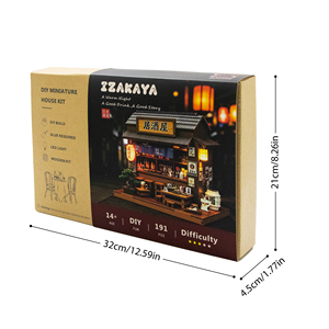 Fabrik-Großhandel DIY Mini-Puppenhaus 2026 Neues Produkt M2601 Izakaya Holz-Puppenhaus Miniatur-Puppenhaus-Set mit <span class=keywords><strong>LED</strong></span>-Beleuchtung - Product Image 4