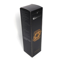 Emballages pliables plats personnalisés en carton recyclable pour spiritueux, whisky, vin, papier enduit, revêtement UV, gaufrage, design personnalisé