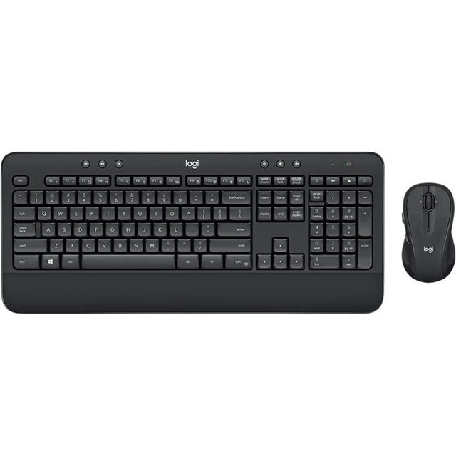 Logic Official Proprietary MK545 Commercial Wireless Programmable 104-Key 1000-DPI Non-Backlit Mouse Keyboard Set for Office Use