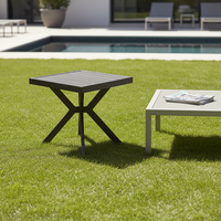 Table de salle à manger carrée robuste et légère 2026, avec plateau en pierre frittée, structure en aluminium, étanche, pour extérieur – Nouveauté très demandée