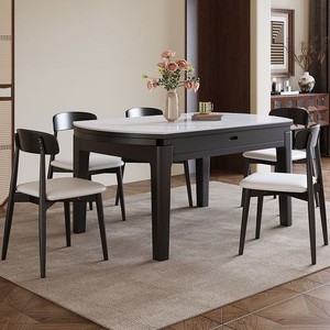 Ensemble de table <span class=keywords><strong>à</strong></span> <span class=keywords><strong>manger</strong></span> moderne avec plateau en pierre : table extensible pliante en bois massif, idéale pour les cuisines <span class=keywords><strong>et</strong></span> salles <span class=keywords><strong>à</strong></span> <span class=keywords><strong>manger</strong></span> <span class=keywords><strong>à</strong></span> domicile - Product Image 4