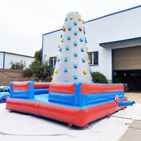 Mur d'escalade gonflable extérieur personnalisé pour enfants et adultes, avec toboggan, pour parcs d'attractions commerciaux et jeux sportifs d'escalade