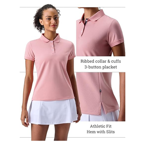 Polo de Secado Rápido Unisex para Mujer, Logotipo Personalizado, Color Sólido, Tejido de Poliéster - Product Image 5