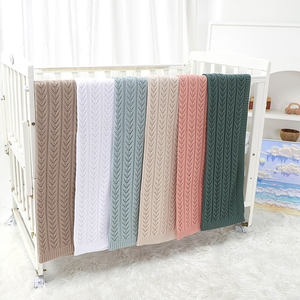 ผ้าห่มสำหรับเด็กผ้าคอตตอนถัก<span class=keywords><strong>สี</strong></span>ทึบดีไซน์กลวงปรับแต่งได้ - Product Image 2