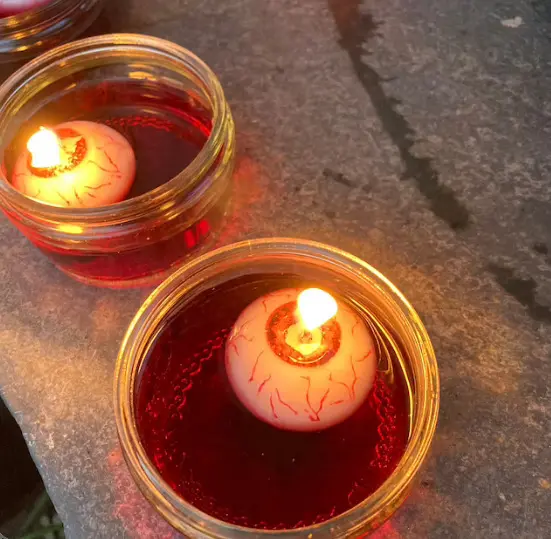 Decorazioni per feste di Halloween candela per bulbo oculare candela galleggiante per bulbo oculare di Halloween candela profumata a forma creativa