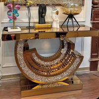 Tables Consoles de Luxe Haut de Gamme avec Miroir pour Entrée, Mobilier de Maison en Diamants de Cristal, Prix Usine Compétitifs
