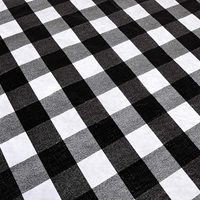 Nappe de pique-nique ajustée élastique lourde écologique technique non tissée à carreaux noir/blanc imperméable pour la maison en plein air