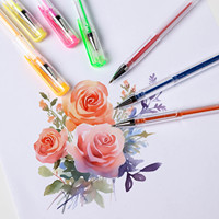 Ensemble de stylos marqueurs à encre gel 1.0mm avec logo personnalisé encre violette et pailletée multicolore matière plastique durable
