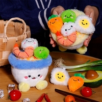 Oeuf créatif carotte crevette peluche aimant pour réfrigérateur peluche avec attraction magnétique figurine pendentif cadeaux accessoires de poupée