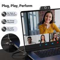 Webcam 2K untuk PC dengan Autofokus PDAF, Mikrofon Peredam Kebisingan AI, USB Plug & Play, 92 °   FOV & Koreksi Pencahayaan Otomatis