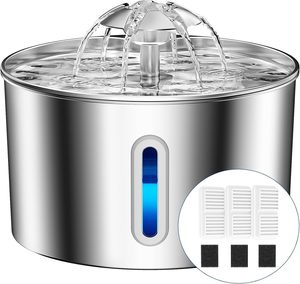 Fontaine à eau automatique pour animaux de compagnie ultra-silencieuse de 2,2 L avec filtration multi-étapes sans BPA, distributeur d'eau pour chats et chiens pour plusieurs animaux - Product Image 1
