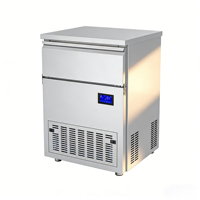 Machine à glaçons commerciale avec compresseur, coque métallique, production quotidienne de 95 kg, capacité de stockage de 45 kg, compatible 220V/110V, automatique