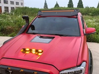 Accessoires pour pick-up : Capot moteur modifié pour Tacoma 2016-2023 avec aérations en acier, feux LED ambre, clips et fixation par boulons – État neuf