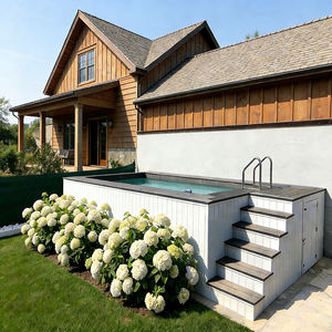 Piscine hors sol spacieuse avec plateforme en bois dur et système de filtration intégré toutes saisons et système de chlorage - Product Image 3