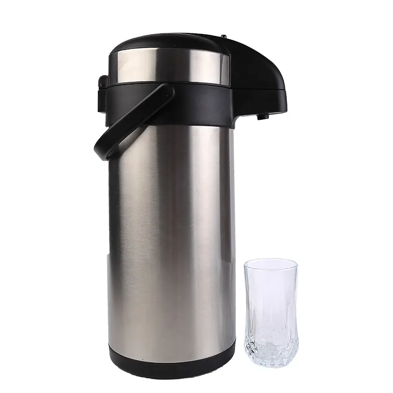 Paire de distributeur de café Commercial, grand flacon noir, en acier inoxydable, Thermos de 5 l