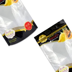 カスタムサイズ透明プラスチック新鮮野菜ドライフルーツナッツ用包装袋マンゴーグレープチェリーバナナドライフルーツポーチ