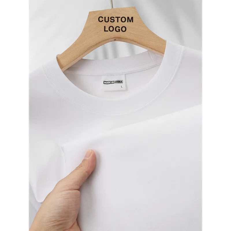 ब्लैंक टी-शर्ट लूज़ फिट 230 ग्राम उच्च गुणवत्ता वाली हैवीवेट टी-शर्ट 100% कपास कस्टम मुद्रित लोगो पुरुषों की टी-शर्ट