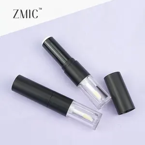 1 two sided double head lip gloss and lipstick double ended lipgloss tube long matte black