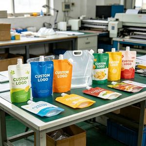 Ready Stock 500ML <b>Blank</b> Spout Pouch For Custom Logo Printing Beverage Use - Product Image 1