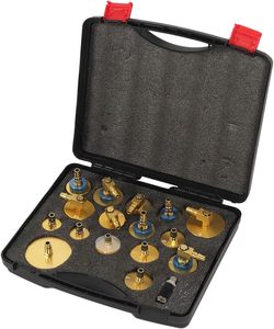 Kit de purge de frein 17 pièces en acier à haute teneur en carbone, adaptateur de purge de frein, kit de purge du maître-cylindre, outils de purge de liquide de frein, noir - Product Image 2