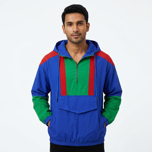 Hot Sale Best Selling Custom Printed Logo <b>Men</b> Windbreaker <b>Jacket</b> New Arrival Colour block Windbreaker Anorak <b>Jacket</b> for <b>Men</b> - Product Image 1