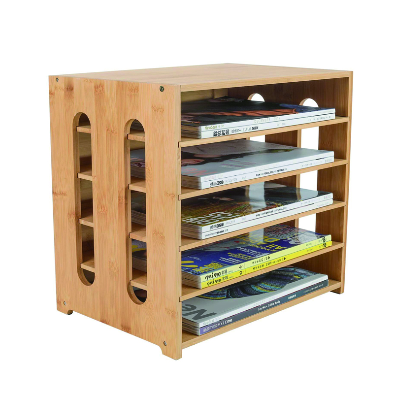 Деревянная стойка для магазинов, стойка для файлов, Бамбуковая настольная витрина