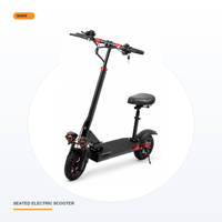 Trottinette Électrique Assise 800W, Batterie 48V 15Ah, Autonomie 55KM, Vitesse 45KMH, Pneus Tout-Terrain 10 Pouces, Freins à Disque Doubles, Entrepôt Europe