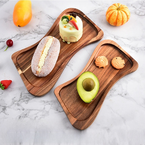 주스 그루브가있는 천연 아카시아 나무 피자 도마 트레이 가정용 서빙 플레이트 트레이 스시 과일 플레이트 트레이 - Product Image 6