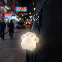 Porte-clés LED Patte de Chat Mignonne à Succès Commercial, Rechargeable avec Capteur Tactile, Mini Veilleuse, Breloque de Sac, Pendentif de Sac à Dos, Cadeau
