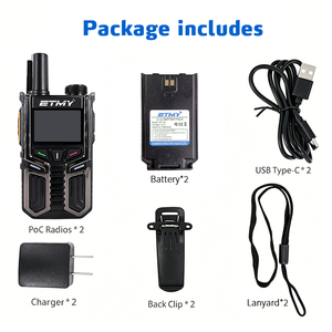 Set de 2 Walkie Talkies GPS 4G LTE, Radio Inteligente POC, Largo Alcance de 5000KM/100KM, Tarjeta SIM, Tipo C, USB, Emparejamiento Global - Product Image 6