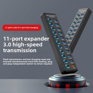 ฮับ USB3.0 ข้ามพรมแดน 11 พอร์ต ตัวแยกพอร์ตหลายพอร์ต แท่นขยายพอร์ต USB สำหรับคอมพิวเตอร์ พร้อมอินเทอร์เฟซ USB3.2 Gen1 ความเร็วสูง H-6 - Product Image 5