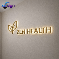 Enseigne personnalisée en acier inoxydable avec logo rétroéclairé LED 3D, étanche IP65, pour bureau, mariage, maison, centre commercial, bâtiment, magasin, décoration murale