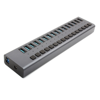 Usb 3.0 5Gbps Multifonctionnel Transmission Haute Vitesse hub usb 16 ports 12v puissance de charge avec interrupteur hub usb