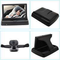 Moniteur de sécurité sans fil pour siège arrière de voiture pour bébé/enfant, 4,3/5 pouces, 1080P, avec caméra de vision nocturne