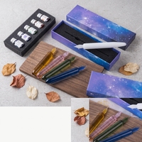 Stylo à plume en verre cristal de luxe, fait main, coloré, pour calligraphie, signature, écriture, dessin et cadeau