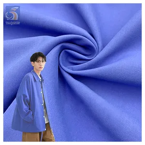 YX107 # gros solide bleu foncé 100% Polyester tissu pour vêtements 150gsm T400 Cool soie coton veste manteau pantalon tissu