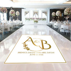 ملصق أرضية رقص للزفاف قابل للإزالة، مخصص، لامع أو مطفي، أبيض، منخفض اللزوجة، مصنوع من البي في سي، مع أحرف أولية مخصصة للعروس والعريس - Product Image 1