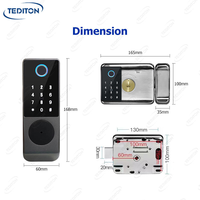TUYA étanche WIFI électrique numérique empreinte digitale serrure de porte TT serrure à distance déverrouiller Cerradura Inteligente numérique Tuay serrure intelligente